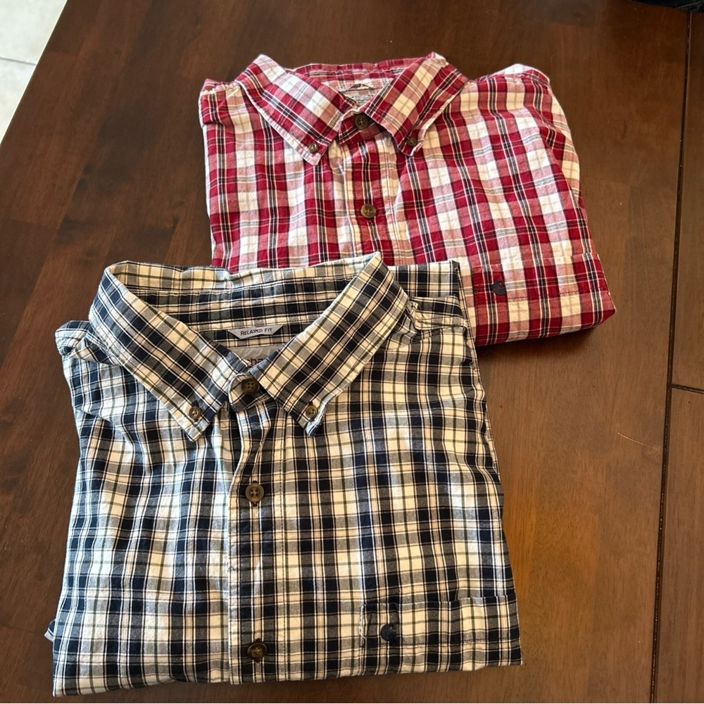 Carhartt Two Men’s Button Down Short Sleeve Pocket Front Shirts 2XL Relaxed Fit